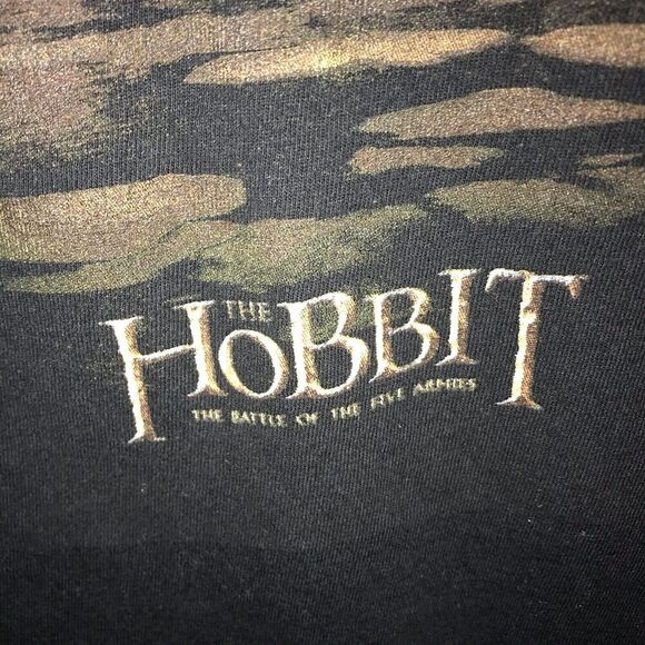 The‎ Hobbit T-shirt Battle of the Five Armies Medium T-Shirt Black Dragon Fire - Picture 4 of 9